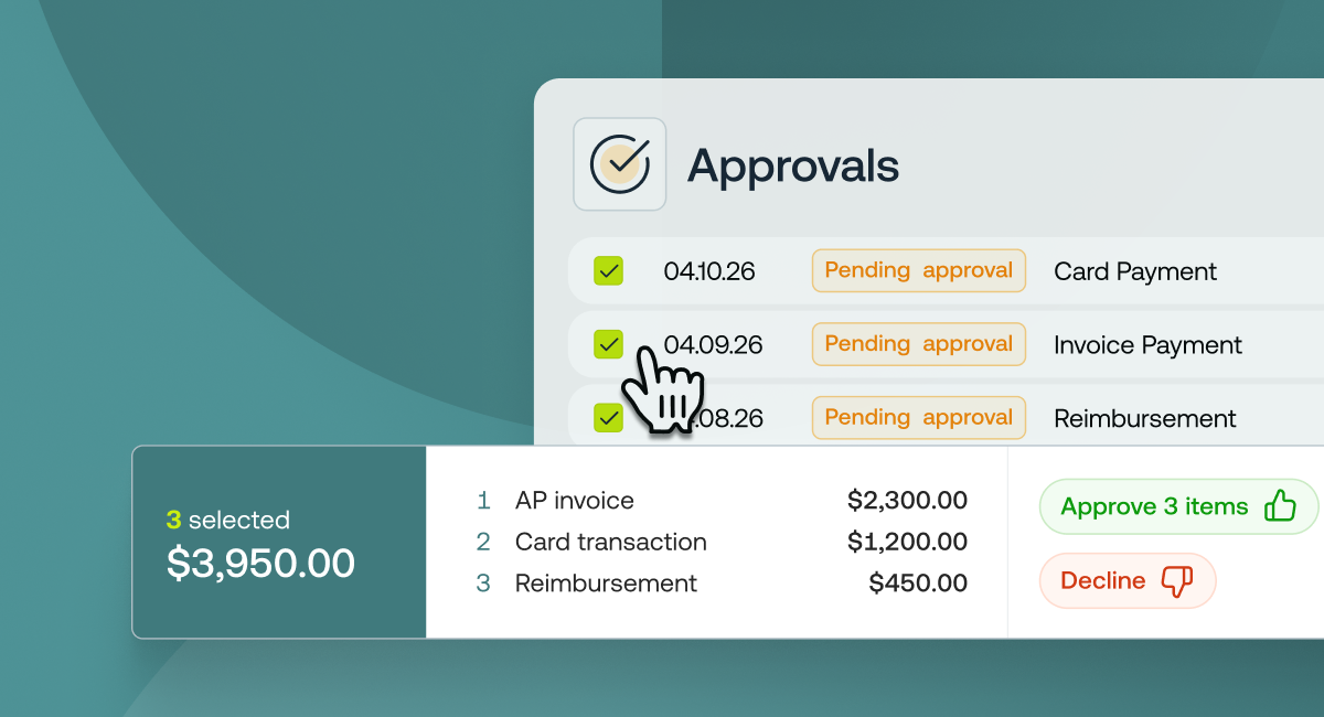 Bulk approvals screenshot